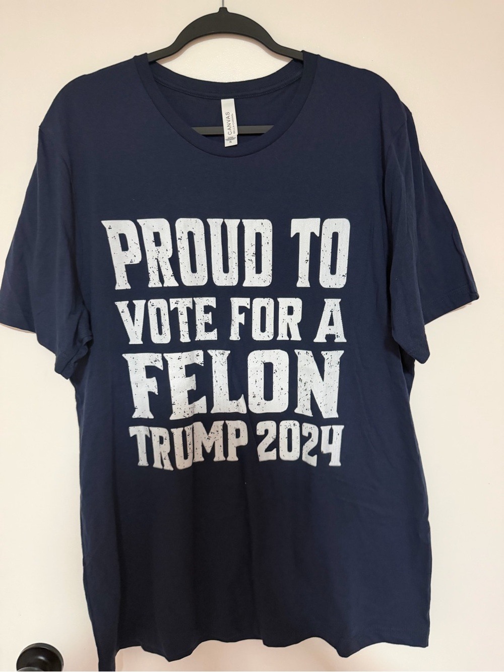 Bella Canvas Navy Short-Sleeve Graphic Tee with White Text